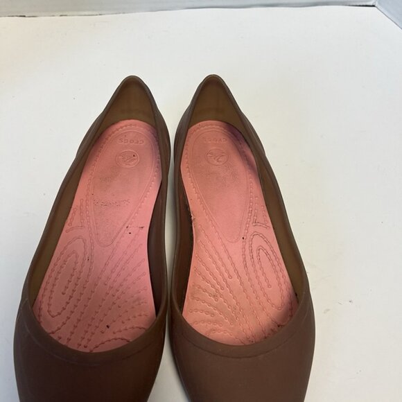 CROCS Rio Pointed Toe Jelly Slip On Flats Comfort Shoes Womens 8 Ballet Shoes - Picture 11 of 12